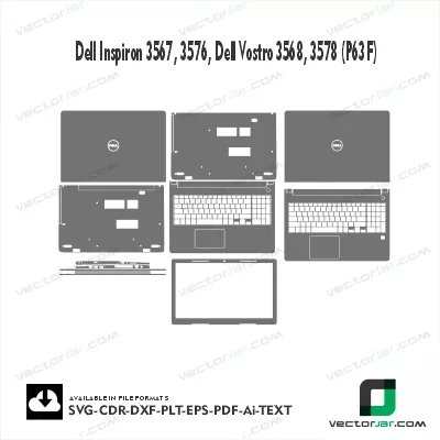 Dell Inspiron 3567, 3576, Dell Vostro 3568, 3578 (P63F) Skin Vector Template