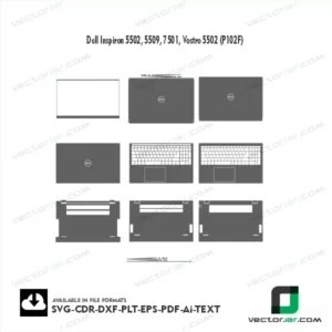 Dell Inspiron 5502, 5509, 7501, Vostro 5502 (P102F) Skin Vector Template