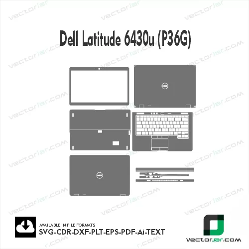 Dell Latitude 6430u (P36G) Skin Vector Template file skin die cut layout