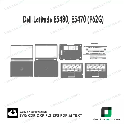 Dell Latitude E5480, E5470 (P62G) Skin Vector Template