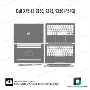 Dell XPS 13 9360, 9343, 9350 (P54G) Skin Vector Template