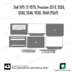 Dell XPS 15 9570, Precision 5510, 5520, 5530, 5540, 9550, 9560 (P56F) Skin Vector Template
