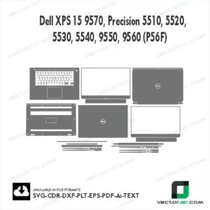 Dell XPS 15 9570, Precision 5510, 5520, 5530, 5540, 9550, 9560 (P56F) Skin Vector Template