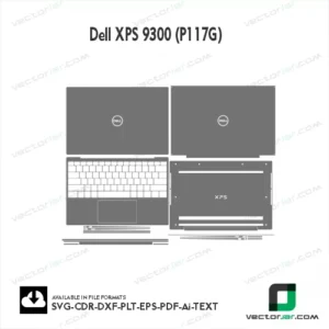 Dell XPS 9300 (P117G) Skin Vector Template file skin die cut layout