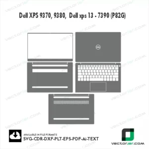 Dell XPS 9370, 9380, Dell xps 13 - 7390 (P82G) Skin Vector Template