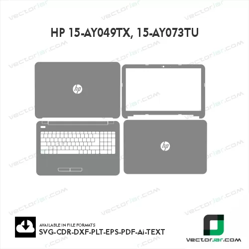 HP 15-AY049TX, 15-AY073TU Skin Vector Template file skin die cut layout