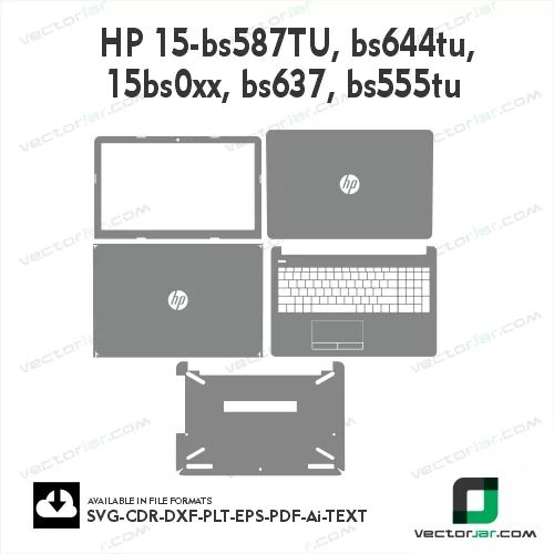 HP 15-bs587TU, Bs644tu, 15bs0xx, Bs637, Bs555tu Skin Vector Template file skin die cut layout