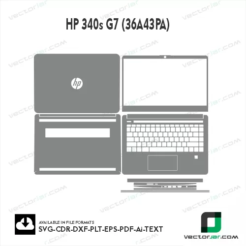 HP 340s G7 (36A43PA) Skin Vector Template file skin die cut layout