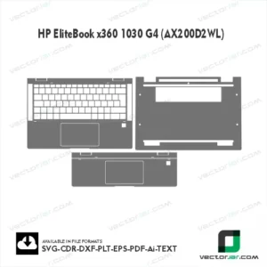 HP EliteBook X360 1030 G4 (AX200D2WL) Skin Vector Template