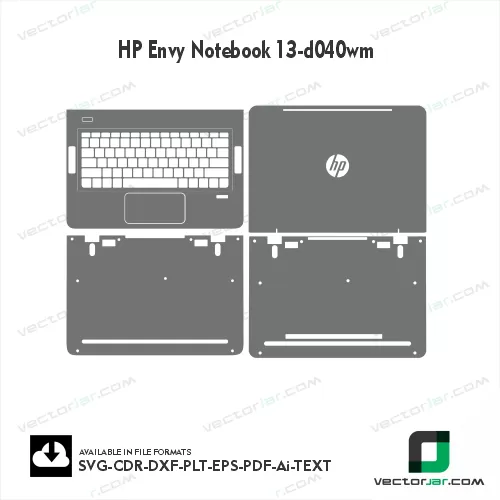 HP Envy Notebook 13-D040wm Skin Vector Template
