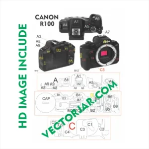 Canon R100 Skin Vector Template