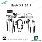 BMW X3 2018 interior ppf template