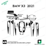 BMW X3 2021 interior ppf template