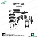 BMW X6 2020 interior ppf template