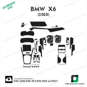 BMW X6 2020 interior ppf template