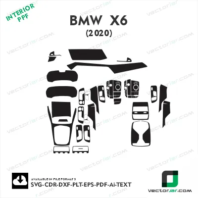 BMW X6 2020 interior ppf template