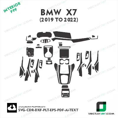 BMW X7 2019-2022 interior ppf template