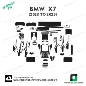 BMW X7 2023-2025 interior ppf template