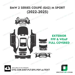 BMW 2 Series Coupé (G42) M Sport 2022-2025 Exterior PPF Template