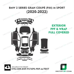BMW 2 Series Gran Coupe (F44) M Sport 2020-2022 Exterior PPF template