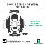 BMW 3 Series GT (F34) 2018-2019 Exterior PPF Template