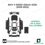 BMW 3 Series Sedan (G20) 2020-2022 Exterior PPf template