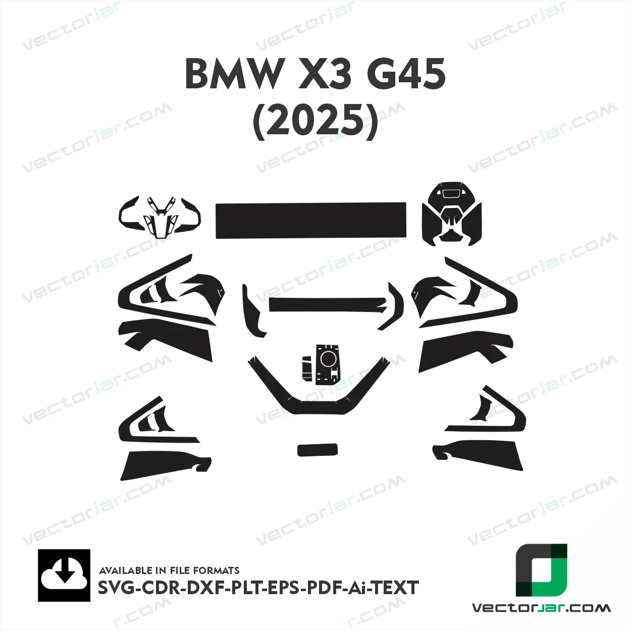 BMW X3 G45 2025 interior PPF and wrap template