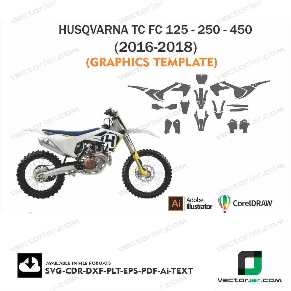 HUSQVARNA TC FC 125-250-450 (2016-2018) Graphics Vector Template