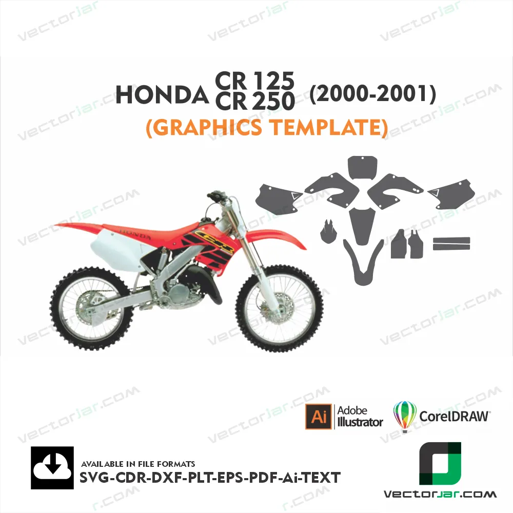 Honda CR125-250 (2000-2001) Graphics Vector Template