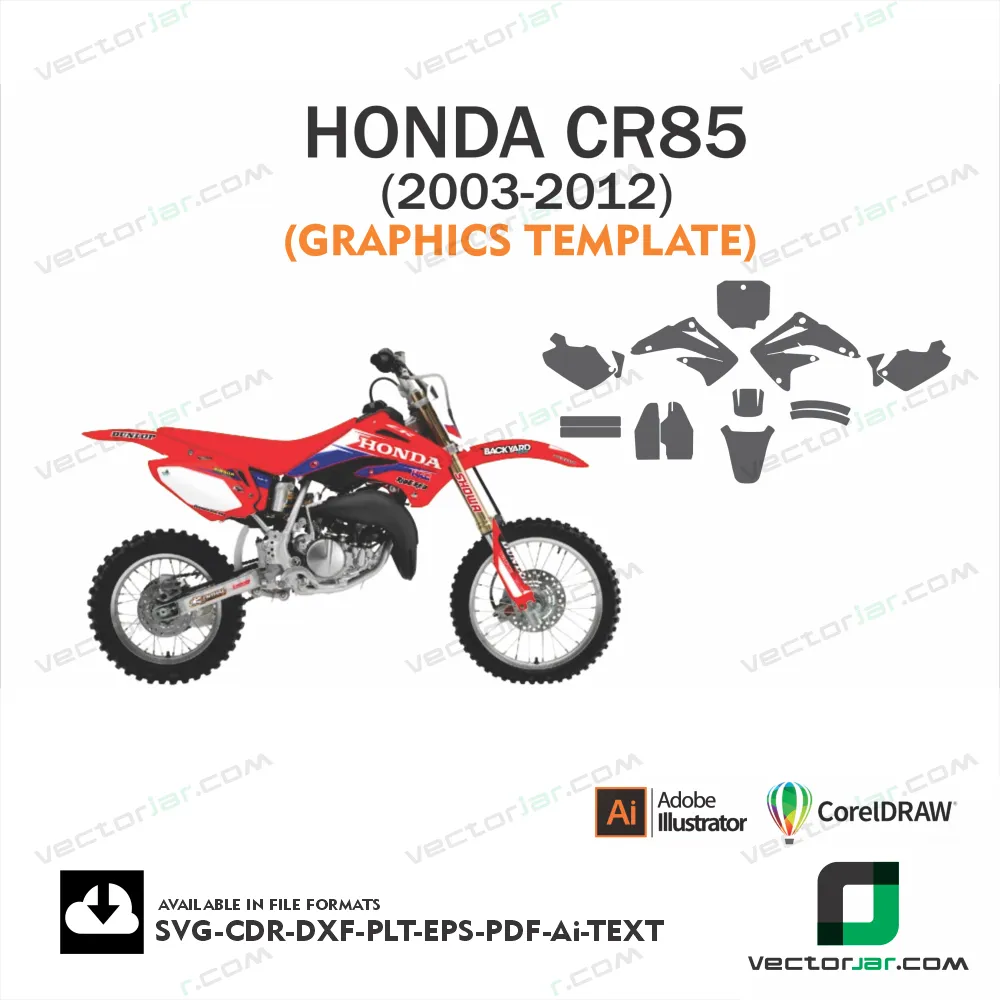 Honda CR85 (2003-2012) Graphics Vector Template