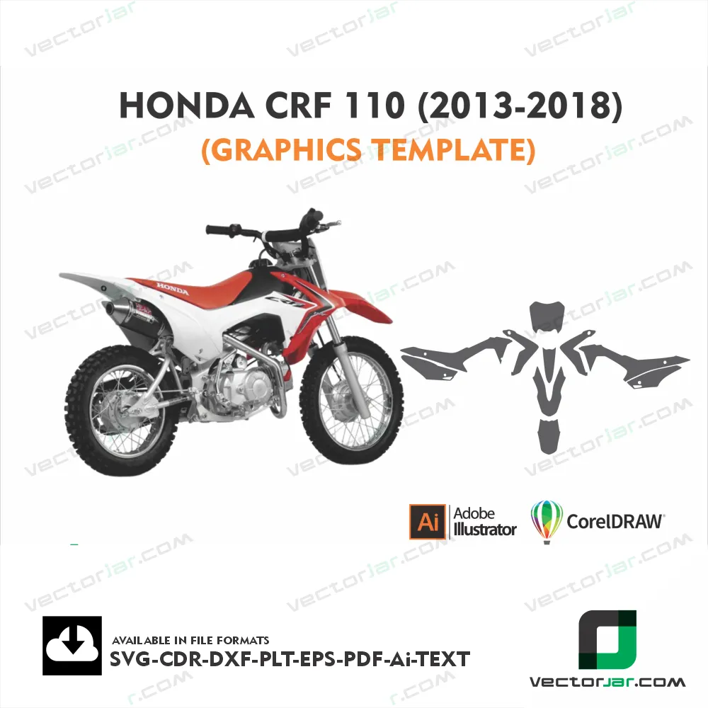 Honda CRF 110 (2013-2018) Graphics Vector Template