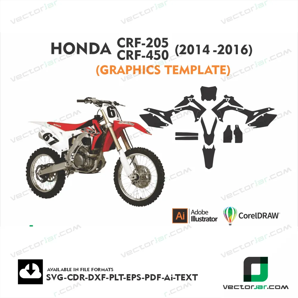 Honda CRF205 & CRF450 (2014-2016) Graphics Vector Template