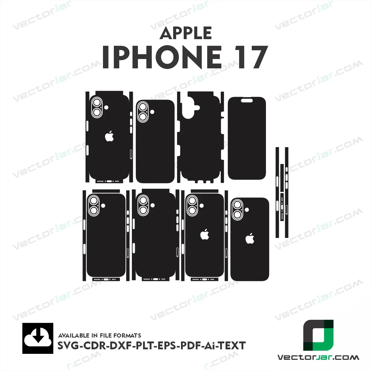iPHONE 17 2025 skin vector template