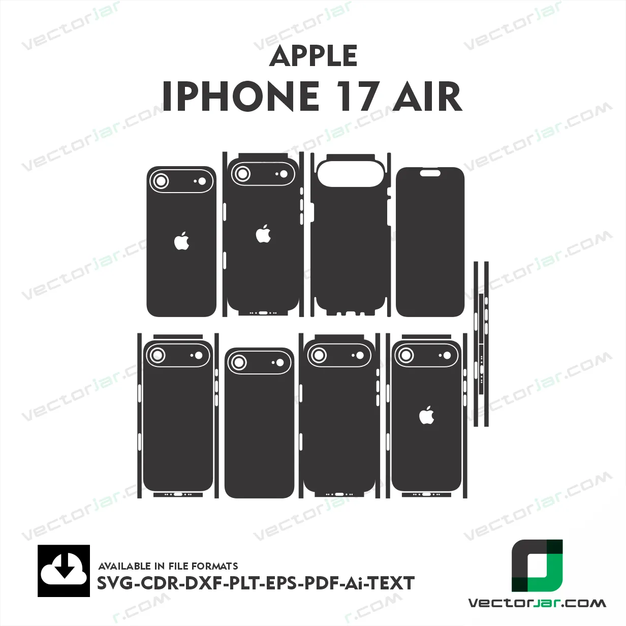 iPHONE 17 Air 2025 skin vector template