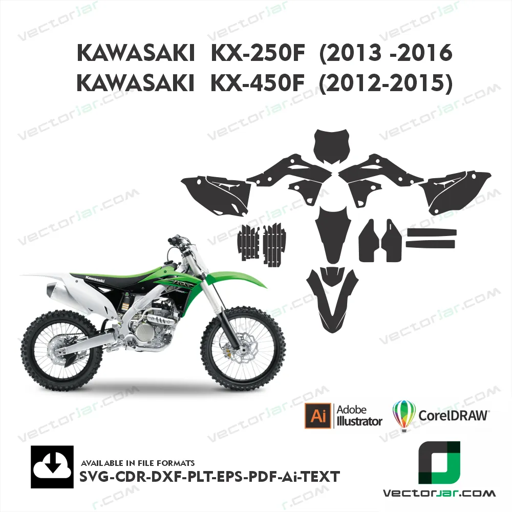 Kawasaki KX 250F (2013-2016) Graphics Vector Template