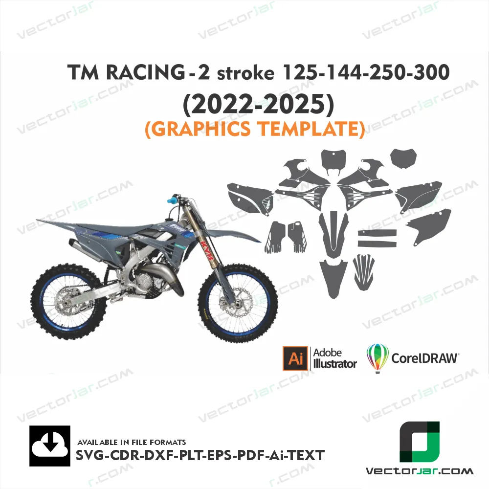 TM 125-144-250-300-2 stroke (2022-2025) Graphic Vector Template
