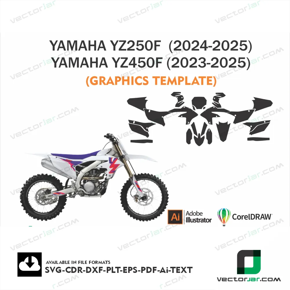 Yamaha YZ 450F (2023-2025) Graphics Vector Template