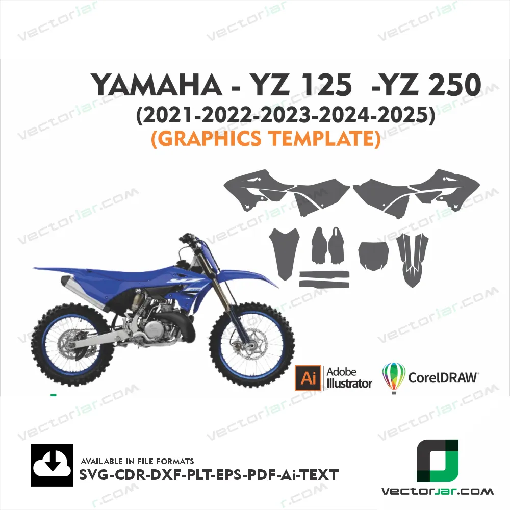 Yamaha YZ125-YZ250 (2021-2025) Graphics Vector Template