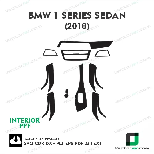BMW 1 Series Sedan 2018 PPF Template vector cut