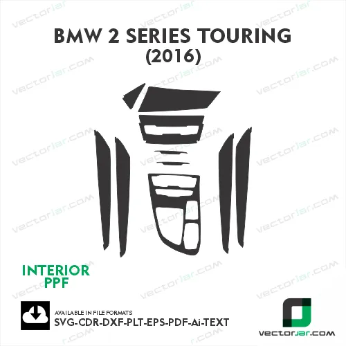 BMW 2 Series Touring 2016 PPF Template vector cut