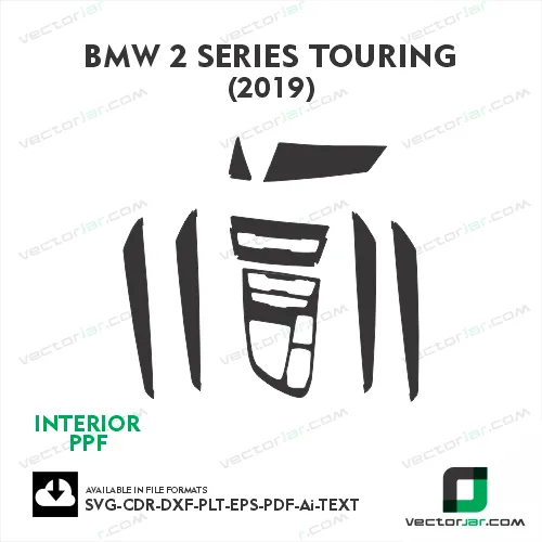 BMW 2 Series Touring 2019 PPF Template vector cut