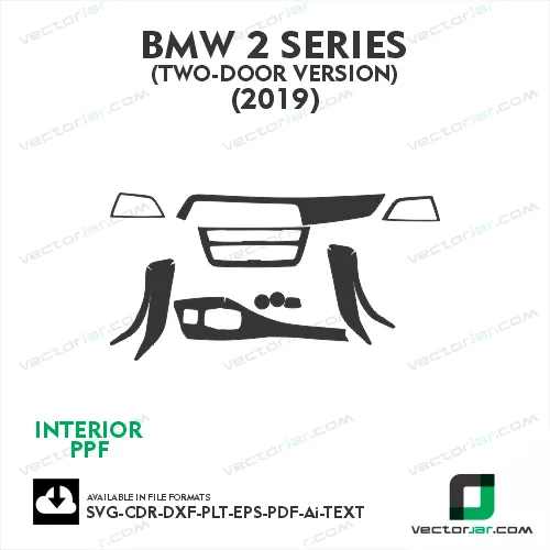 BMW 2 Series 2-Door Version 2019 PPF Template vector cut