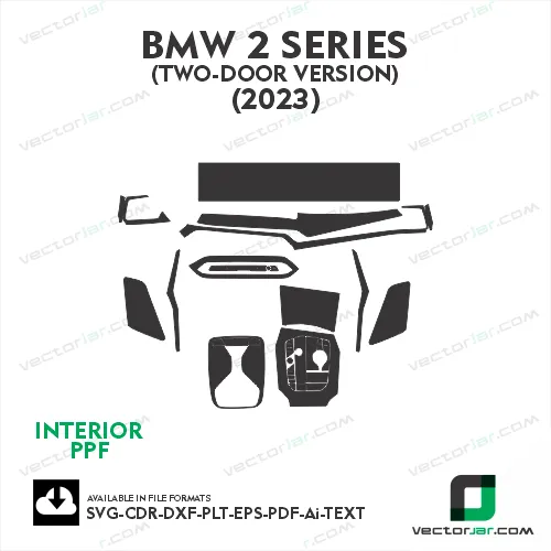 BMW 2 Series 2-Door Version 2023 interior PPF and wrap Template vector cut