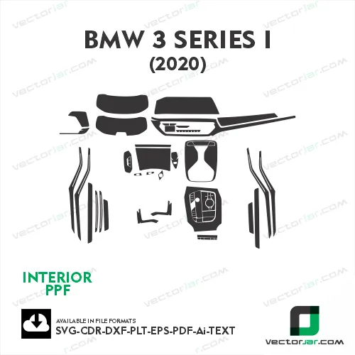 BMW 3 Series i 2020 interior PPF and wrap template