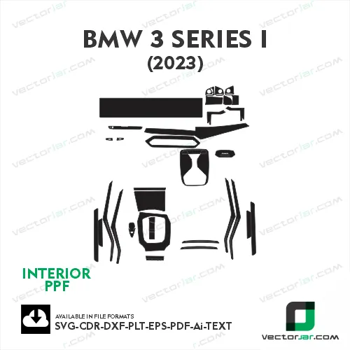 BMW 3 Series i 2023 interior PPF and wrap Template