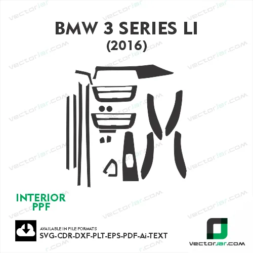 BMW 3 Series Li 2016 PPF and wrap template