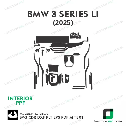 BMW 3 Series Li 2025 interior PPF and wrap template