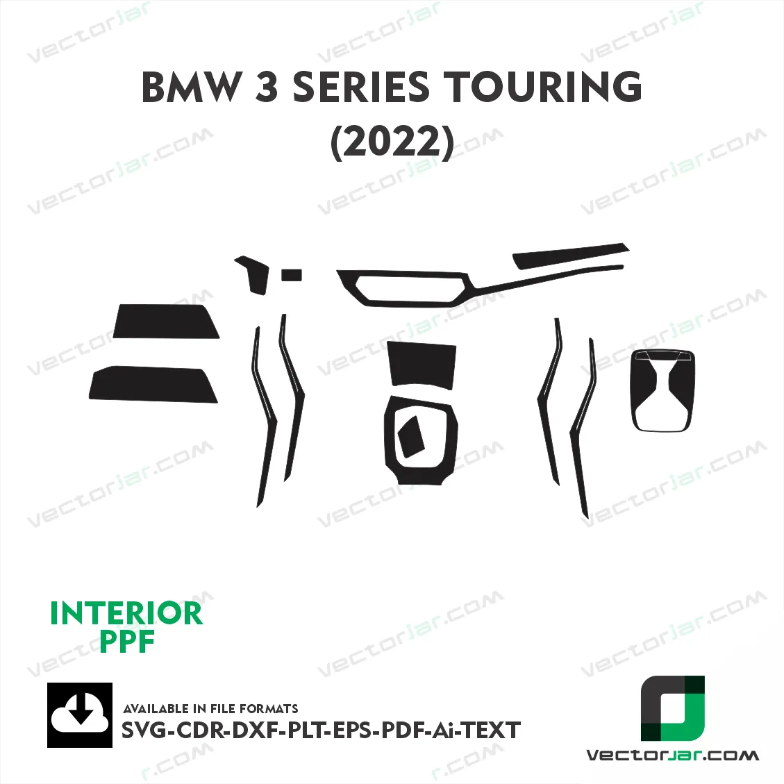 BMW 3 Series Touring 2022 interior PPF and wrap template