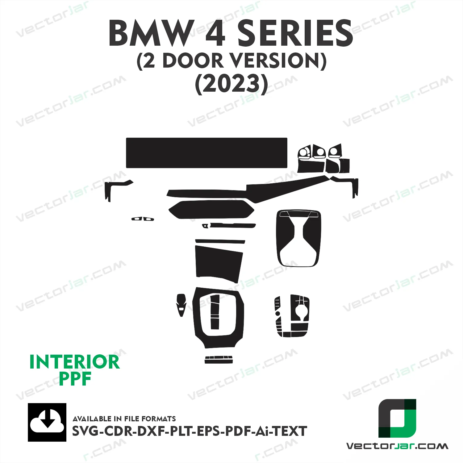 BMW 4 Series 2-Door Version 2023 interior PPF and wrap template