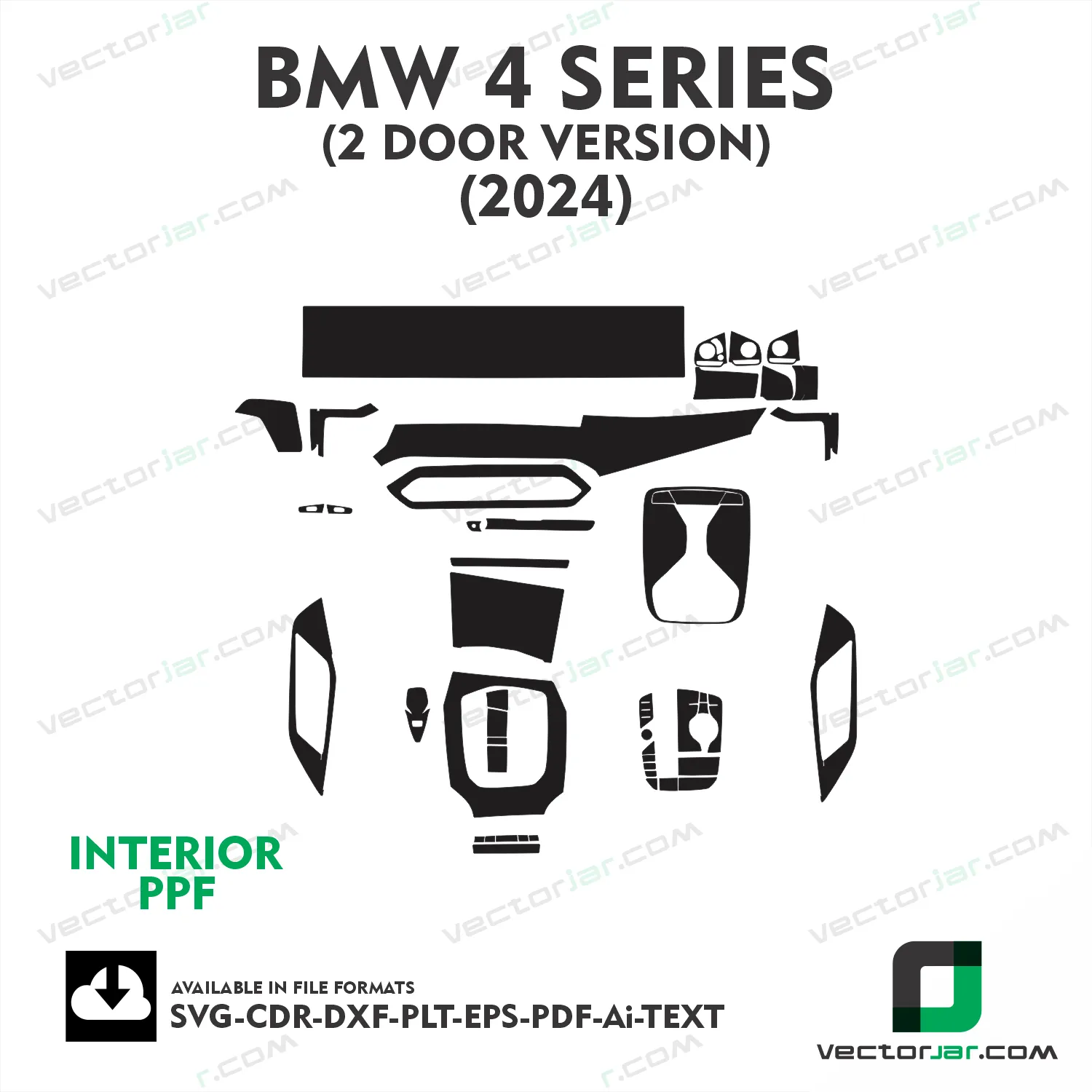 BMW 4 series 2-Door Version 2024 interior PPF and wrap template